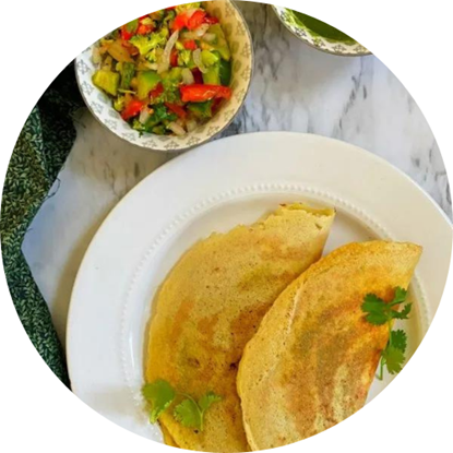 Picture of Vegetables mixed dosa cheela