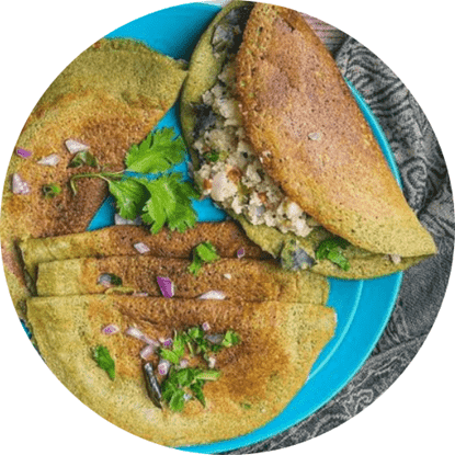 Picture of Upma Moong Dal Crepes