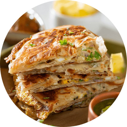 Picture of Egg Chicken Mughlai Paratha